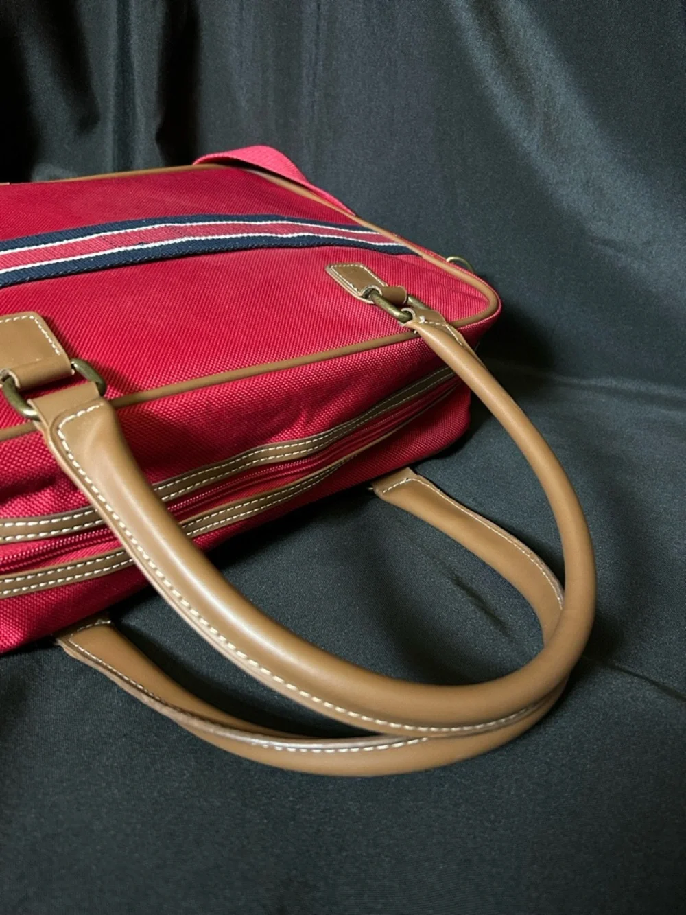 Tommy Hilfiger Vintage Canvas Crossbody Laptop Bag Tote Travel Bag